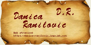 Danica Ranilović vizit kartica